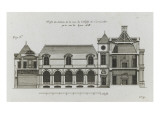 Planche 279 (3) : coupe et élévation d'un des côtés sur cour de l'hôtel Carnavalet
