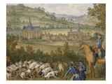 Plaque représentant les chasses de Louis XVI :