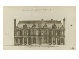 planche 239 (2) : Elévation de la façade sur le jardin de l'hôtel d'Aumont   rue de Jouy à Paris
