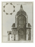 Planche 205 : Coupe sur  la largeur prise dans la croisée de l’église de la Sorbonne à Paris