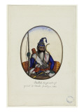 Portrait d'un général des akalis Poullah Singh Naheng (fanatique sikh