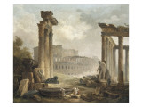 Ruines romaines avec le Colisée