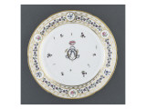 Assiette : décor de pensées et d'un chiffre