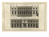 Planche 18 :  Elévation de la façade du côté du jardin et du côté de la cou