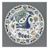 Plat au paon bleu