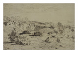 Rochers à Nice : paysage avec deux moines