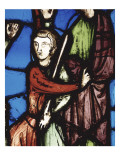 Silvestre face à l'idole et à Constantin  vitrail provenant de la Sainte Chapelle