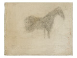 Silhouette d'un cheval  de profil à droite