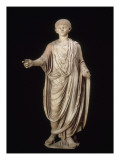 Statue d'enfant vêtu de la toge et portant la bulle  la tête est celle de Néron enfant