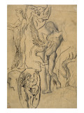 Feuille d'études pour "Oedipe et le Sphinx"