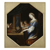 Sainte Cécile jouant de l'orgue