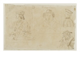 Etudes d'après des portraits d'hommes en costume du XVème siècle