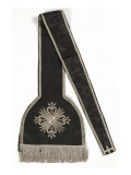 Etole en damas noir brodé argent