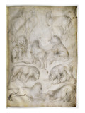 Sept lions et trois cerfs