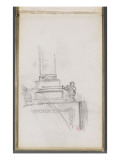 Carnet de dessins : étude d'éléments d'architecture avec sphinges