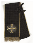 Stolon Black Velvet Embroidered with Gold and Silver
