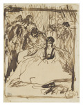 Seated Woman in an Interior  Surrounded by Characters