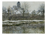Effet de neige à Vétheuil ou Eglise de Vétheuil neige