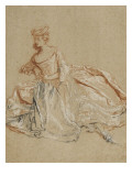 Femme assise en élégant costume