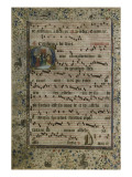 Feuillet d'un Antiphonaire : initiale D avec figuration de la Pentecôte