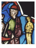 Silvestre face à l'idole et à Constantin  vitrail provenant de la Sainte Chapelle