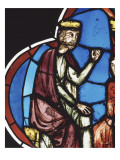 Silvestre face à l'idole et à Constantin  vitrail provenant de la Sainte Chapelle