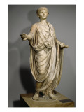 Statue d'enfant vêtu de la toge et portant la bulle  la tête est celle de Néron enfant