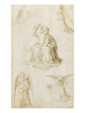 Etude d'une main  de trois anges et du Christ en Salvatore Mundi