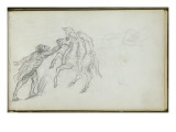Album de croquis : étude d'homme à cheval