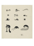 Petits motifs décoratifs floraux et animaliers