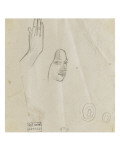 Studies of His Right Hand and Woman's Head; Ornaments