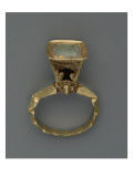 Bague à chaton pyramidal  ajouré imitant une corbeille de feuillage