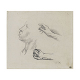 Feuille d'des : profil et mains  de pour Les glaneuses (1855-56)