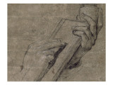 Etude des deux mains d'un homme écrivant