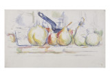 Nature morte ;pommes  poires et casserole