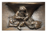 Stalles de Beauvais : Femme au miroir  homme