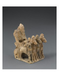 Statuette de char avec personnages tiré par quatre chevaux