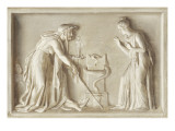 Scène de la vie antique peinte en grisaille