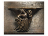 Stalles de Beauvais : Femme au miroir  homme