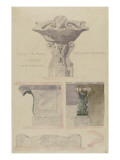 Croquis d'une fontaine en marbre