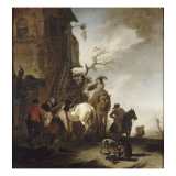 Halte de chasseurs et de cavaliers