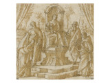 La Vierge et l'Enfant sur un trône entourée de quatre saints