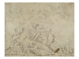 Le Parnasse; Etude pour le plafond des bains de la reine mère Anne d'Autriche