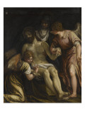 Le christ pleuré par la vierge et deux anges