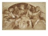 Trois anges musiciens dans une lunette