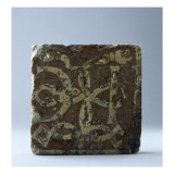 Carreau de pavement; Monogramme IC