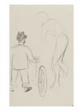 Toulouse-Lautrec vue de dos et un cycliste