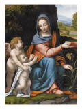 La Vierge à l'Enfant avec un ange Préfiguration de la Passion