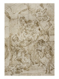 La Sainte famille avec le petit saint Jean-Baptiste et un ange