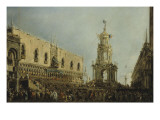 Le Doge de Venise assiste aux fêtes du Jeudi Gras sur la Piazzetta